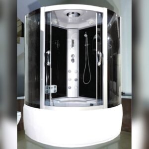 Shower enclosure with corner tub