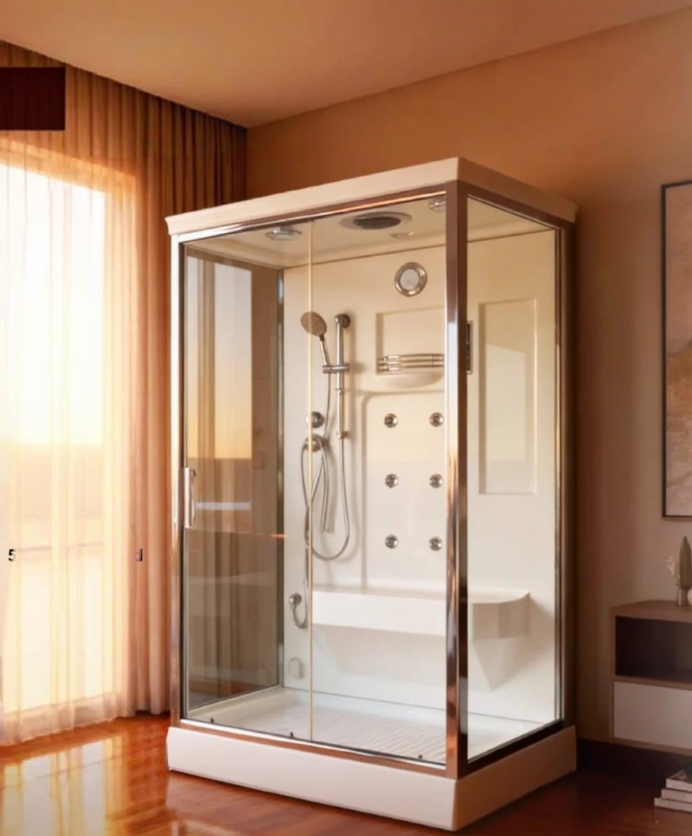 Shower enclosure with steam